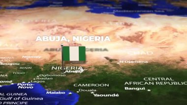 Abuja NIGERIA 'dan Muscat OMAN' a bayrak iğneli uçuş