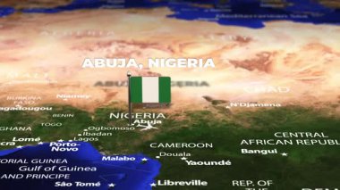 Abuja NIGERIA 'dan Nairobi KENYA' ya bayrak iğneleriyle uçuş