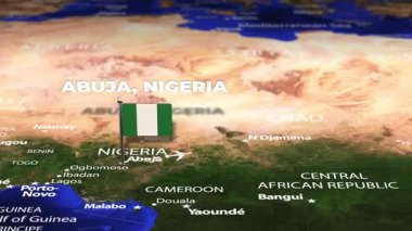 Abuja NIGERIA 'dan Yeni Delhi' ye bayrak iğneleriyle uçuş