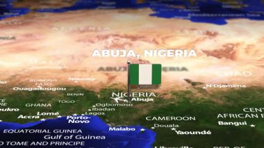 Abuja NIGERIA 'dan Nouakchott' a bayrak iğneleriyle uçuş