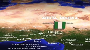 Abuja NIGERIA 'den Port au Prince HAITI' ye bayrak iğneleriyle uçuş