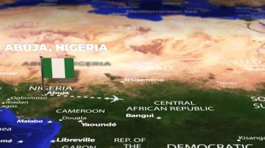 Abuja NIGERIA 'dan Port Moresby PAPUA' ya bayrak iğneli yeni GUINEA uçuşu
