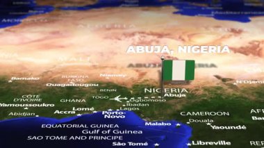 Abuja NIGERIA 'dan Quito Ekvador' a bayrak iğneli uçuş