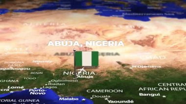 Abuja NIGERIA 'dan Riga LATVIA' ya bayrak iğneleriyle uçuş