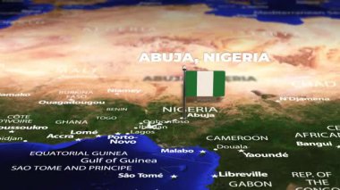 Abuja NIGERIA 'dan Rio Brezilya' ya bayrak iğneleriyle uçuş