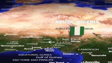 Abuja NIGERIA 'dan San Jose COSTA RICA' ya bayrak iğneli uçuş