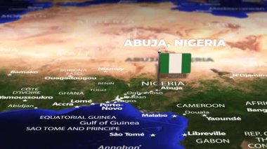 Abuja NIGERIA 'dan Santiago Şili' ye bayrak iğneleriyle uçuş