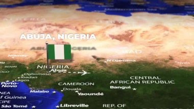 Abuja NIGERIA 'dan Singapur' a bayrak iğneli uçuş