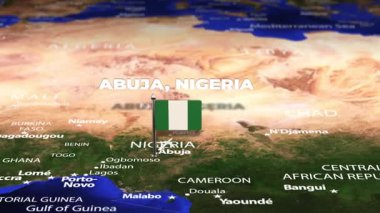 Abuja NIGERIA 'dan Sofya' ya bayrak iğneleriyle uçuş