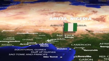 Abuja NIGERIA 'dan Sucre BOLIVIA' ya bayrak iğneleriyle uçuş