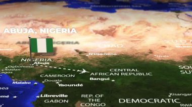 Abuja NIGERIA 'dan Sydney' e bayrak iğneli uçuş