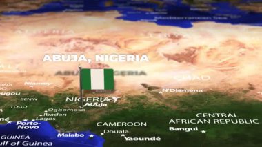 Abuja NIGERIA 'dan Taşkent' e bayrak iğneleriyle UZBEKISTAN 'a uçuş