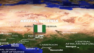 Abuja NIGERIA 'dan Tiflis GEORGIA' ya bayrak iğneleriyle uçuş