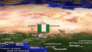 Abuja NIGERIA 'dan Tiran' a bayrak iğneleriyle uçuş