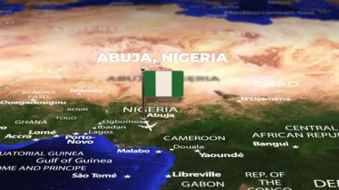 Abuja NIGERIA 'dan Windhoek NAMIBIA' ya bayrak iğneli uçuş