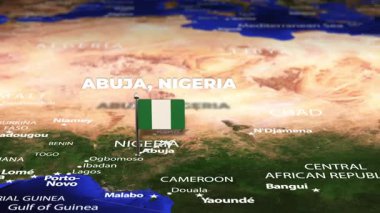 Abuja NIGERIA 'dan YEREVAN ARMENIA' ya bayrak iğneleriyle uçuş