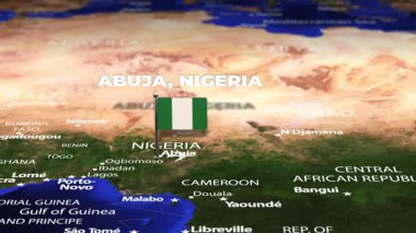 Abuja NIGERIA 'dan Addis Ababa ETHIOPIA' ya bayrak iğneli uçuş