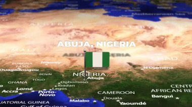 Abuja NIGERIA 'dan Amsterdam' a bayrak iğneleriyle uçuş