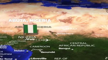 Abuja NIGERIA 'dan Bandar Seri Begawan' a bayrak iğneli uçuş