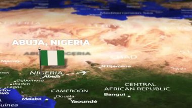 Abuja NIGERIA 'dan Pekin' e bayrak iğneleriyle uçuş