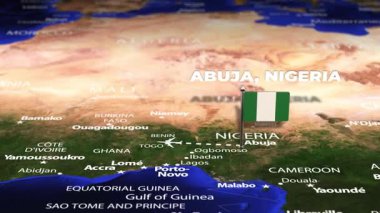 Abuja NIGERIA 'dan Belmopan BELIZE' ye bayrak iğneleriyle uçuş