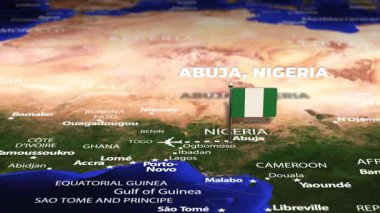 Abuja NIGERIA 'dan Bogota' ya bayrak iğneli uçuş