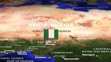 Abuja NIGERIA 'dan Bükreş' e bayrak iğneleriyle uçuş