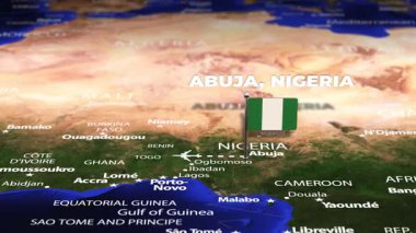 Abuja NIGERIA 'dan Caracas Venezuela' ya bayrak iğneleriyle uçuş