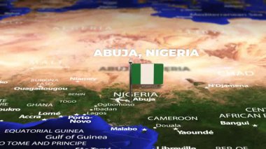 Abuja NIGERIA 'dan Dakar SENEGAL' e bayrak iğneleriyle uçuş