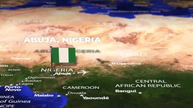 Abuja NIGERIA 'dan Dhaka BANGLADESH' e bayrak iğneleriyle uçuş