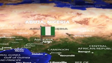 Abuja NIGERIA 'dan Cibuti Şehri' ne bayrak iğneleriyle uçuş