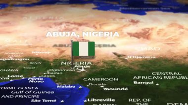 Abuja NIGERIA 'dan Dodoma TANZANIA' ya bayrak iğneleriyle uçuş