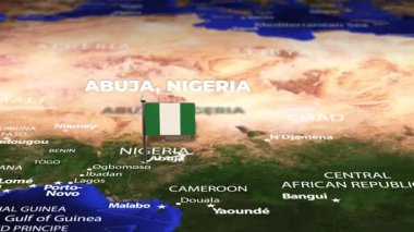 Abuja NIGERIA 'dan Doha Katar' a bayrak iğneleriyle uçuş