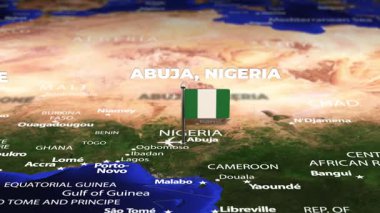 Abuja NIGERIA 'dan Freetown SIERRA LEone' ye bayrak iğneli uçuş