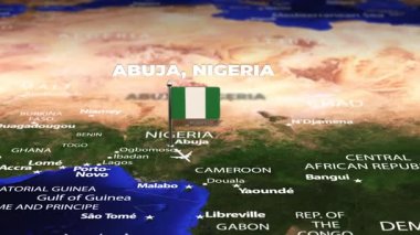 Abuja NIGERIA 'dan Gaborone BOTSwana' ya bayrak iğneli uçuş
