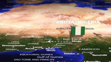 Abuja NIGERIA 'dan Guatemala City' ye bayrak iğneli uçuş