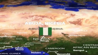 Abuja NIGERIA 'dan Helsinki FINLAND' a bayrak iğneleriyle uçuş