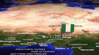 Abuja NIGERIA 'dan Havana CUBA' ya bayrak iğneleriyle uçuş