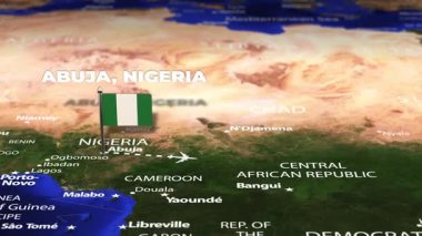 Abuja NIGERIA 'dan Jakarta INDONEZYA' ya bayrak iğneli uçuş