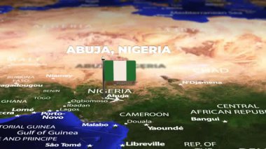 Abuja NIGERIA 'dan Kampala UGANDA' ya bayrak iğneleriyle uçuş