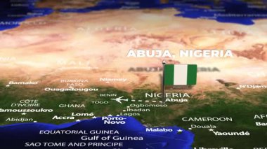 Abuja NIGERIA 'dan Kingston JAMAICA' ya bayrak iğneleriyle uçuş