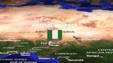 Abuja NIGERIA 'dan Ljubljana SLOVENIA' ya bayrak iğneleriyle uçuş