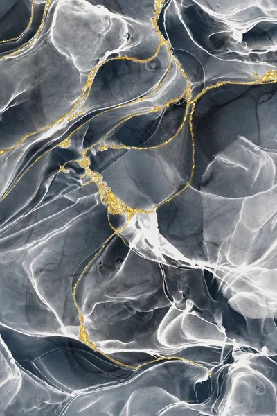 Золотий Абстрактний Візерунок Акрилу Мармуровий Фон — стокове фото