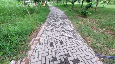 Doğal Çevreli Huzurlu Yeşil Parklar Diyarı 'ndan geçen Manzaralı Tuğla Yolu