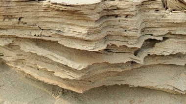 Rüzgâr Erotik Kum Kumtaşı ve Katmanlı Kum Taşı oluşumunun Aşırı Yakın Görüntüsü