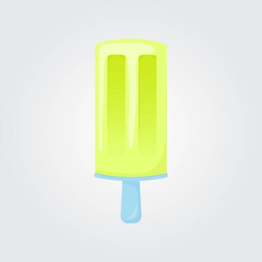  Buzlu şeker seti, meyveli dondurma. Yaz soğuk tatlı, meyveli buz. Vektör illüstrasyonu EPS 10.eps