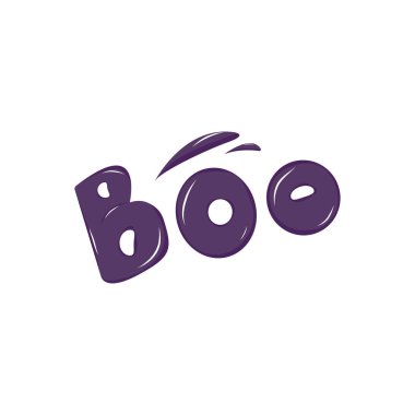 Boo yazıtları. Cadılar Bayramı. Sonbahar konsepti. Kart, kartpostal ve kapak için izole çizimler. EPS 10