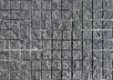 Dark grey or charcoal color square mozaic outdoor paving  texture in checkerboard pattern. clipart