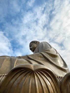 The famous giant Buddha, or Tian Tian Buddha, at Ngong Ping, Hong Kong clipart