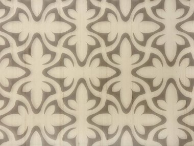 Geleneksel Endonezya kültürel batik desenine benzeyen rastgele çiçek deseni, siluet çizimi. Beyaz akrilik bir panele yazdırılmış.